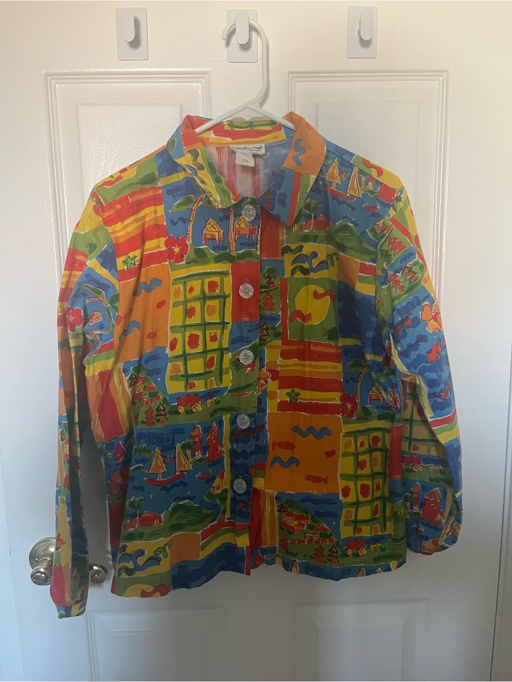 Coldwater Creek Multicolor Coastal Print Jacket